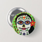 Badge Rond 5 Cm Jour du bouton de la catrina morte (Devant & derrière)