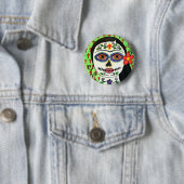 Badge Rond 5 Cm Jour du bouton de la catrina morte (En situation)