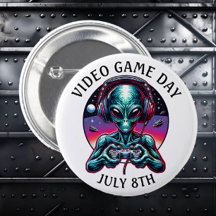 Badge Rond 5 Cm Jour du jeu vidéo 8 juillet
