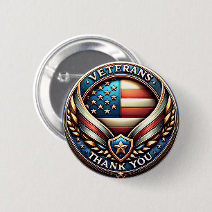 Badge Rond 5 Cm Jour du Merci des vétérans