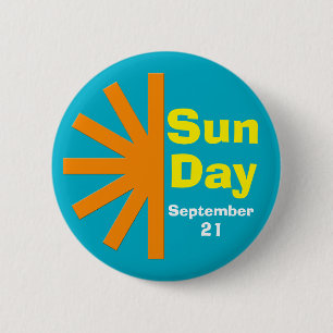 Badge Rond 5 Cm Jour du soleil pour l'énergie solaire
