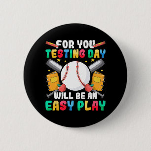 Badge Rond 5 Cm Jour Enseignant Baseball Test Jour Easy Jouer Ense