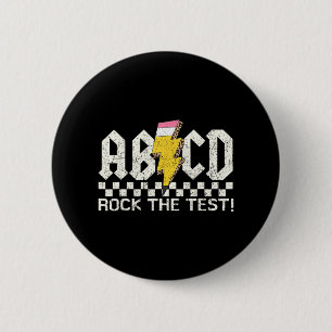 Badge Rond 5 Cm Jour Enseignant Test Retro Abcd Rock Test Jour Sch