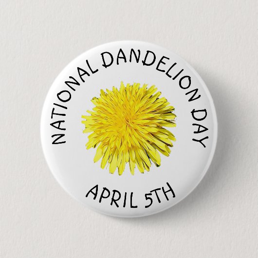 Badge Rond 5 Cm Jour national du Dandelion 5 avril Bouton (Devant)