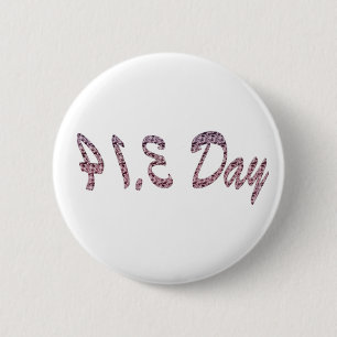 Badge Rond 5 Cm Jour Pie Pink Pi