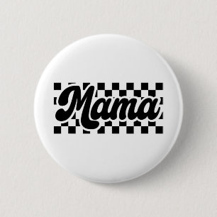 Badge Rond 5 Cm Jour pour maman Retro Vintages femmes À damiers ma