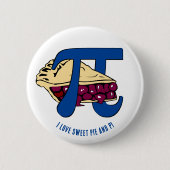 Badge Rond 5 Cm Jour SWEET PIE ET PI Cherry Pi (Devant)