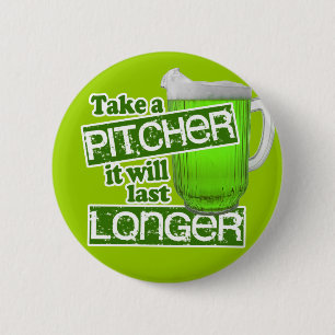 Badge Rond 5 Cm Jour vert comique de bière