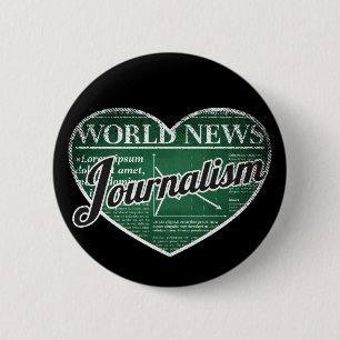 Badge Rond 5 Cm Journalisme Retro Coeur Blackboard Love