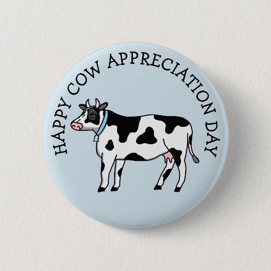 Badge Rond 5 Cm Journée d'appréciation de la vache (Devant)