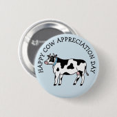Badge Rond 5 Cm Journée d'appréciation de la vache (Devant & derrière)
