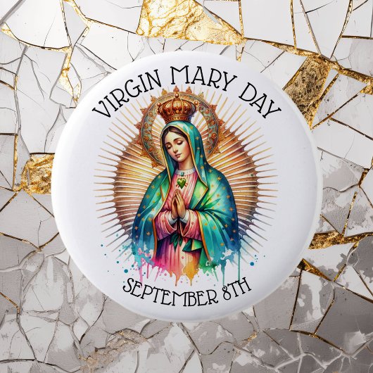 Badge Rond 5 Cm Journée de la Vierge Marie | 8 septembre