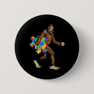 Badge Rond 5 Cm Journée de sensibilisation à l'autisme Bigfoot et