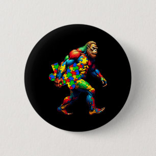 Badge Rond 5 Cm Journée de sensibilisation à l'autisme Bigfoot et