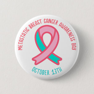 Badge Rond 5 Cm Journée de sensibilisation au cancer du sein métas