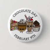 Badge Rond 5 Cm Journée du chocolat - 9 février (Devant)