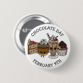 Badge Rond 5 Cm Journée du chocolat - 9 février (Devant & derrière)