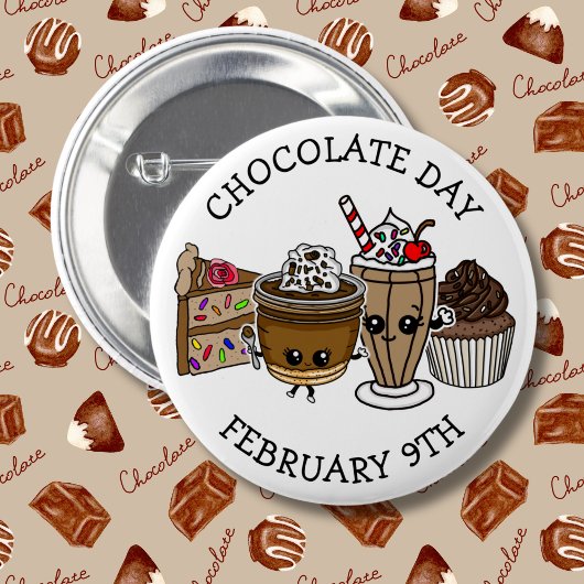 Badge Rond 5 Cm Journée du chocolat - 9 février