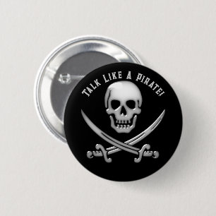 Badge Rond 5 Cm Journée du pirate Jolly Roger