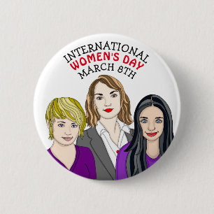 Badge Rond 5 Cm Journée internationale de la femme - 8 mars