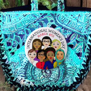 Badge Rond 5 Cm Journée internationale de la femme 8 mars Bouton