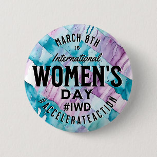 Badge Rond 5 Cm Journée internationale de la femme 8 mars IWD