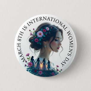 Badge Rond 5 Cm Journée internationale des femmes 8 mars JIF