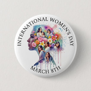 Badge Rond 5 Cm Journée internationale des femmes 8 mars JIF