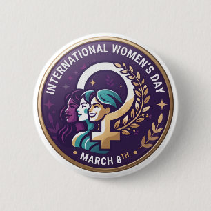 Badge Rond 5 Cm Journée internationale des femmes JIF 8 mars
