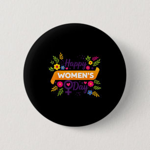 Badge Rond 5 Cm Journée internationale des femmes le 8 mars rose f