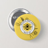 Badge Rond 5 Cm Journée mondiale de l'abeille (Devant & derrière)