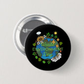 Badge Rond 5 Cm Journée mondiale de l'environnement (Devant & derrière)