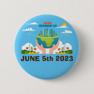 Badge Rond 5 Cm Journée mondiale de l'environnement personnalisabl