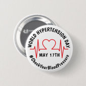 Badge Rond 5 Cm Journée mondiale de l'hypertension (Devant & derrière)