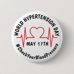 Badge Rond 5 Cm Journée mondiale de l'hypertension