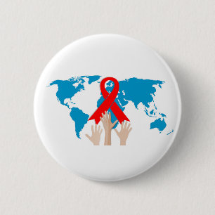 Badge Rond 5 Cm Journée mondiale de sensibilisation au sida 1er d