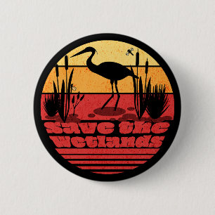 Badge Rond 5 Cm Journée mondiale des terres humides Coucher de sol