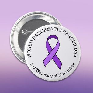 Badge Rond 5 Cm Journée mondiale du cancer du pancréas Novembre