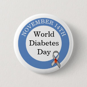 Badge Rond 5 Cm Journée mondiale du diabète 14 novembre Sensibilis