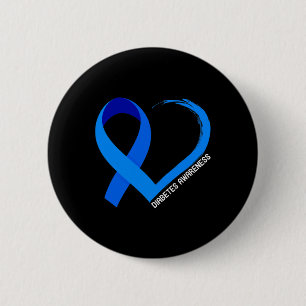 Badge Rond 5 Cm Journée mondiale du diabète Type 1 Type 2 Diabète