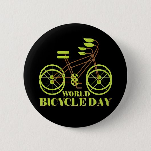 Badge Rond 5 Cm Journée mondiale du vélo (Devant)