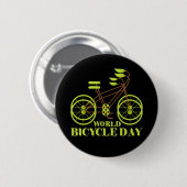 Badge Rond 5 Cm Journée mondiale du vélo (Devant & derrière)