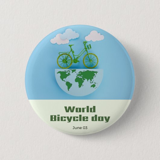 Badge Rond 5 Cm Journée mondiale du vélo (Devant)