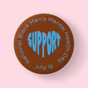 Badge Rond 5 Cm Journée nationale Brown de santé mentale des homme