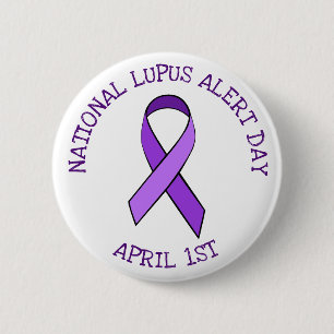 Badge Rond 5 Cm Journée nationale d'alerte Lupus 1er avril Bouton