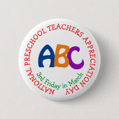 Badge Rond 5 Cm Journée nationale d'appréciation des enseignants p (Devant)