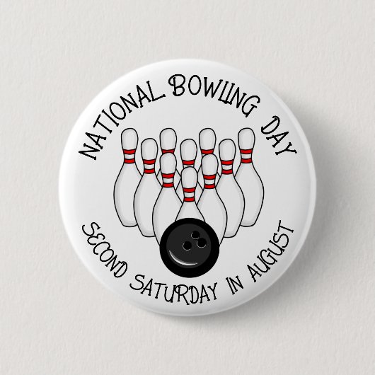 Badge Rond 5 Cm Journée nationale de bowling (Devant)