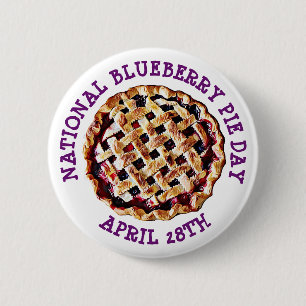 Badge Rond 5 Cm Journée nationale de la tarte aux bleuets 28 avril