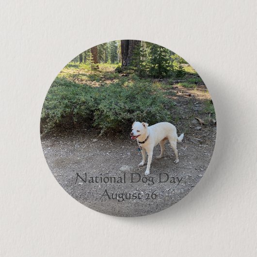 Badge Rond 5 Cm Journée nationale des chiens 26 août (Devant)