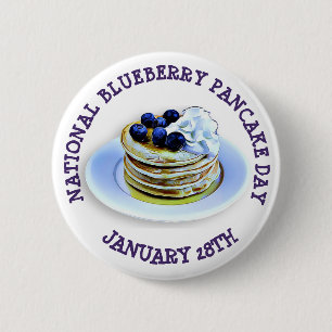 Badge Rond 5 Cm Journée nationale des crêpes aux bleuets 28 janvie